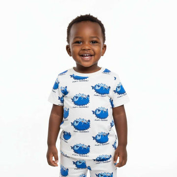 Cream Whales Aop Pj Set Cream Nawao.com