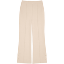 Cream Wide Leg Trousers With Button Detail Nawao.com