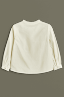 Cream Yoke Embroidered Blouse Cream Nawao.com
