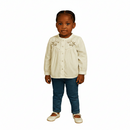 Cream Yoke Embroidered Blouse Cream Nawao.com