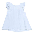 Crinckled Fabric Top With Frills White Nawao.com