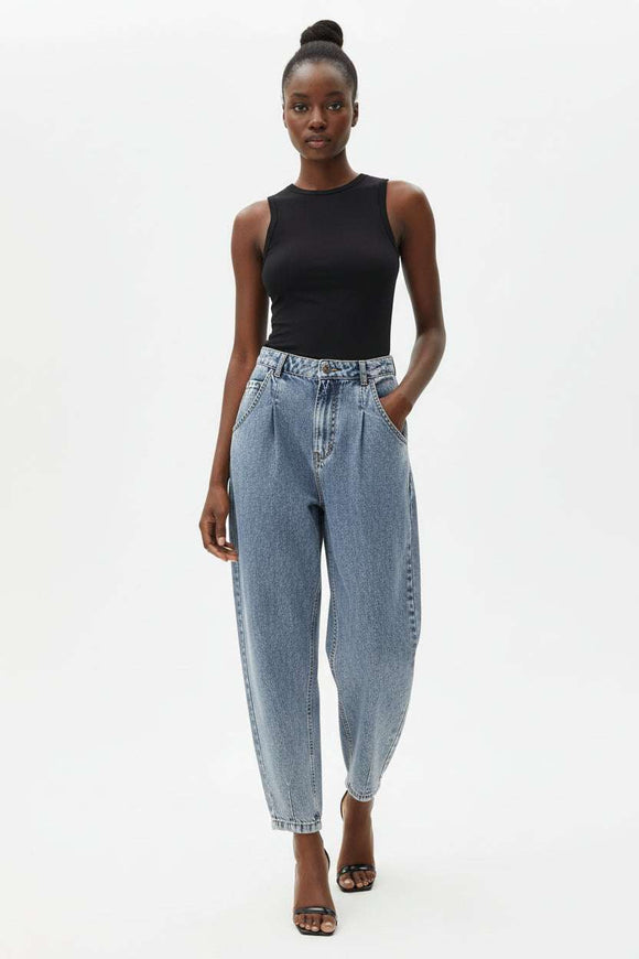 Dark Blue Slouchy Jeans Nawao.com