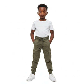 Dark Green Rib Waistband Knee Panel Jogger Dark Green Nawao.com