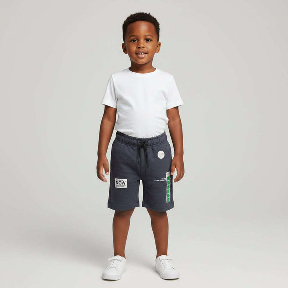 Dark Grey Elasticated Shorts Dark Grey Nawao.com