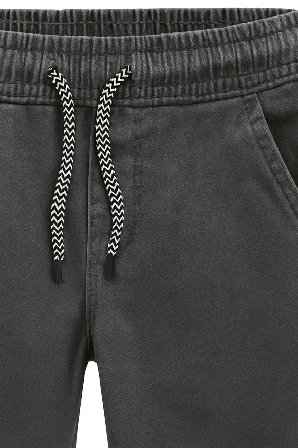Dark Grey Elasticated Waist Jean Dark Grey Nawao.com