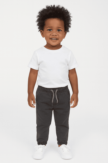 Dark Grey Elasticated Waist Jean Dark Grey Nawao.com