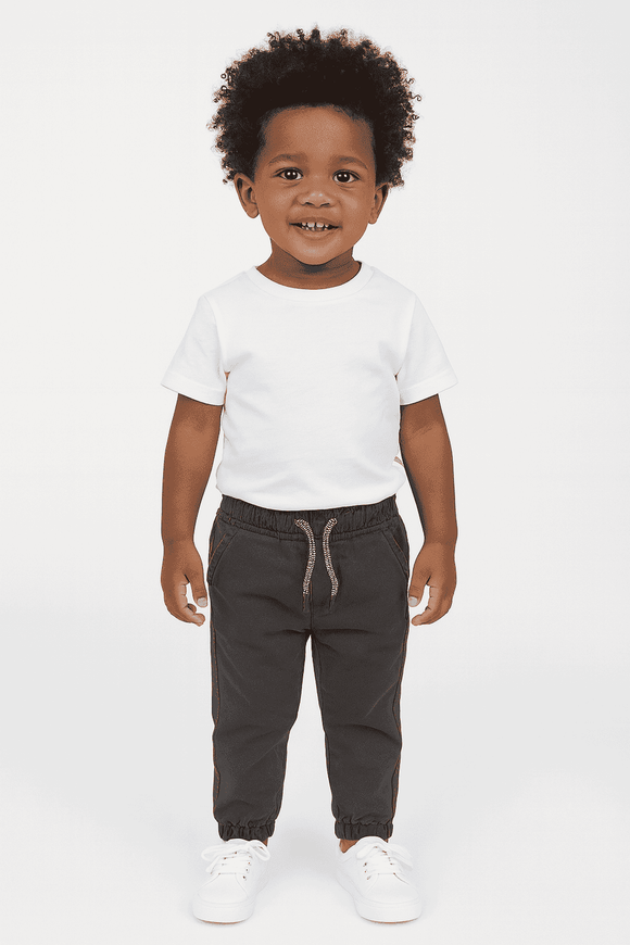 Dark Grey Elasticated Waist Jean Dark Grey Nawao.com