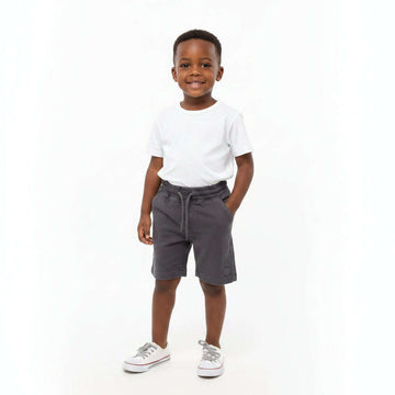 Dark Grey Knitted Denim Pullon Shorts Dark Grey Nawao.com