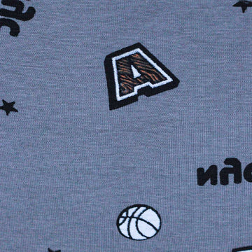 Dark Grey Nyc Aop Short Sleeve T Shirt Nawao.com