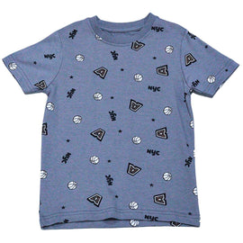 Dark Grey Nyc Aop Short Sleeve T Shirt Nawao.com