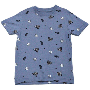 Dark Grey Nyc Aop Short Sleeve T Shirt Nawao.com