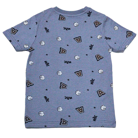Dark Grey Nyc Aop Short Sleeve T Shirt Nawao.com