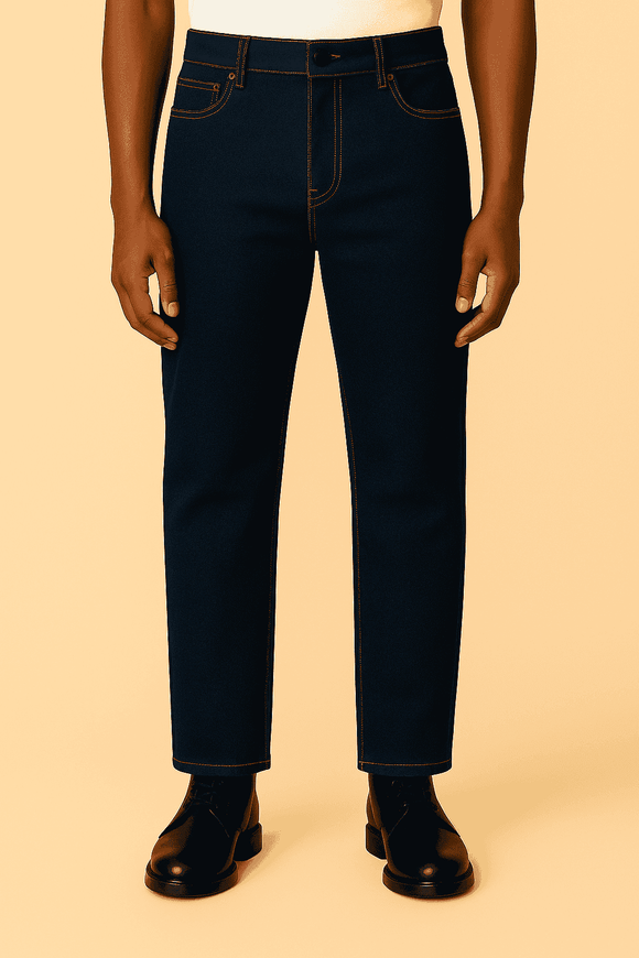 Dark Wash Basic 5 Pocket Standard Fit Jeans Darkwash Nawao.com