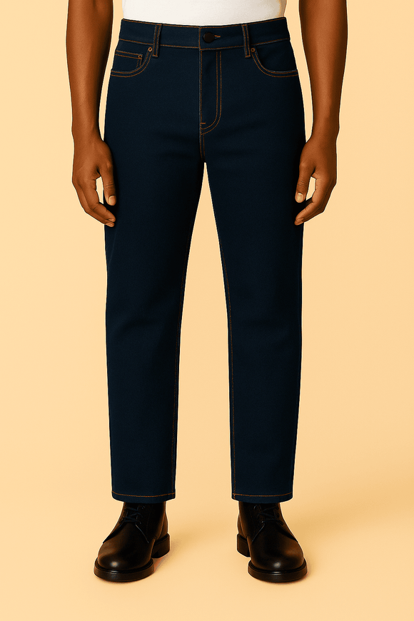 Dark Wash Basic 5 Pocket Standard Fit Jeans Darkwash Nawao.com