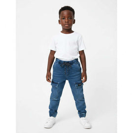 Dark Wash Coloured Knitted Denim Pullon Jeans Darkwash Nawao.com