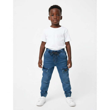 Dark Wash Coloured Knitted Denim Pullon Jeans Darkwash Nawao.com