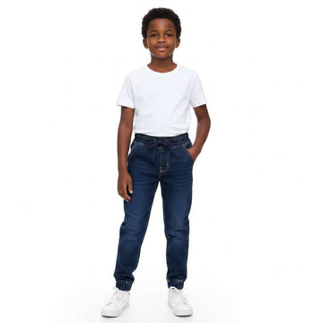 Dark Wash Elasticated Waist Jean Darkwash Nawao.com