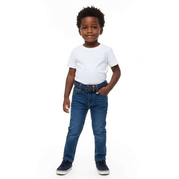 Dark Wash Elasticated Waist Jean Darkwash Nawao.com