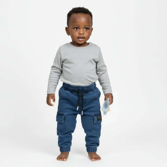 Dark Wash Knit Joggers Cargio Darkwash Nawao.com