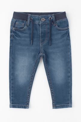 Dark Wash Knitted 5 Pocket  Pullon Jeans. Nawao.com