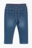 Dark Wash Knitted 5 Pocket  Pullon Jeans. Nawao.com