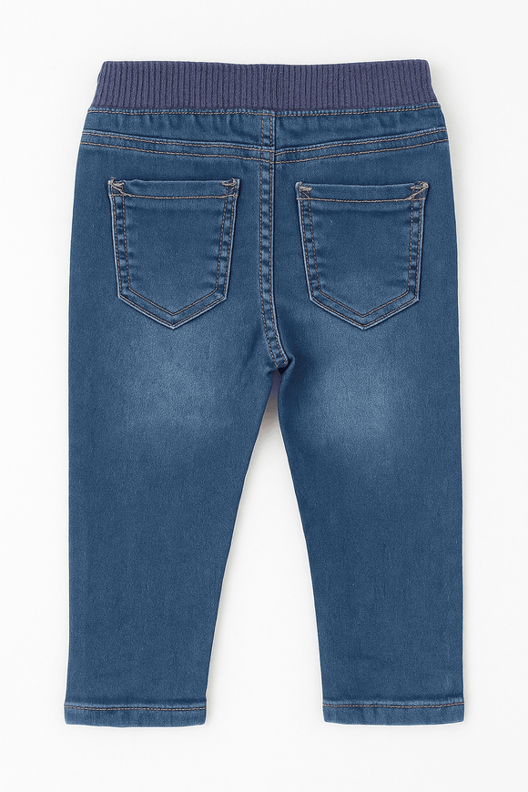 Dark Wash Knitted 5 Pocket  Pullon Jeans. Nawao.com