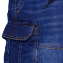 Dark Wash Rib Waistband Cargo Pocket Jogger Nawao.com