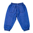 Dark Wash Solid Harem Jeans With Frills Nawao.com