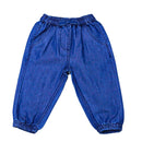 Dark Wash Solid Harem Jeans With Frills Nawao.com