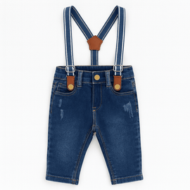 Dark Wash Suspdner Knit Jeans Nawao.com