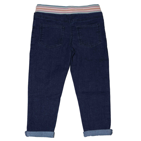 Darkwash Elastic Waist Band Jeans Nawao.com