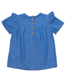 Denim Embroidered Blouse Nawao.com