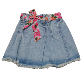 Denim Skirt With Belt Nawao.com