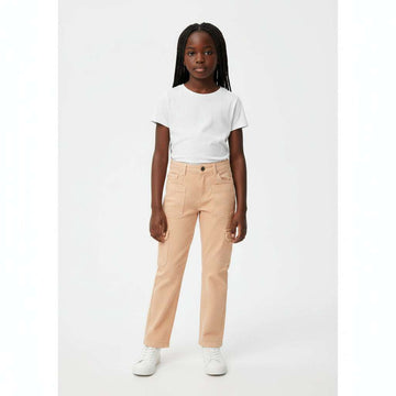 Dusty Orange Cargo Denim Jeans Pale Nawao.com