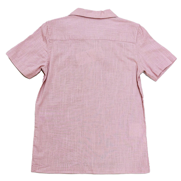 Dusty Pink Embroidery Shirt Pale Nawao.com