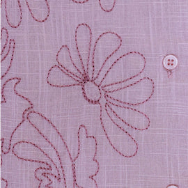 Dusty Pink Embroidery Shirt Pale Nawao.com