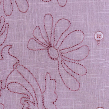 Dusty Pink Embroidery Shirt Pale Nawao.com