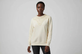 Ecru Front Detailed Sweatshirt Nawao.com