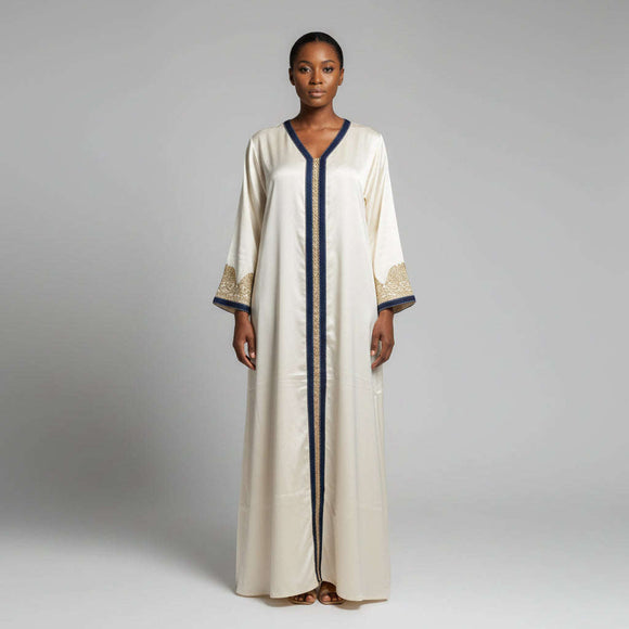 Embelished Kaftan Ivory Nawao.com