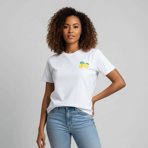 Embroidery Interlock Tshirt White Nawao.com