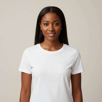 Embroidery Tshirt White Nawao.com