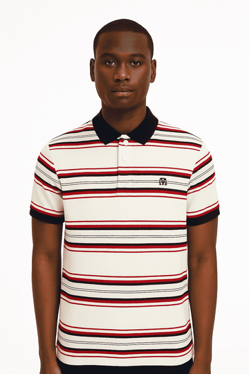 Feeder Stripe Pique Polo Assorted Nawao.com