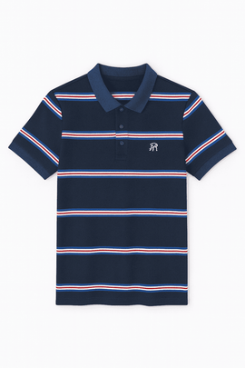 Feeder Stripe Pique Polo Assorted Nawao.com