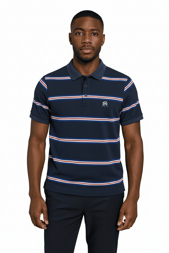 Feeder Stripe Pique Polo Assorted Nawao.com