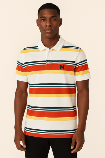 Feeder Stripe Pique Polo Assorted Small Nawao.com