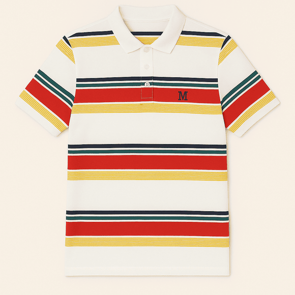 Feeder Stripe Pique Polo Assorted Small Nawao.com