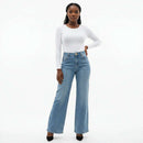 Flared Jeans Pale Blue Nawao.com