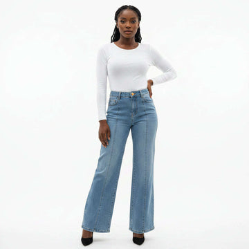 Flared Jeans Pale Blue Nawao.com