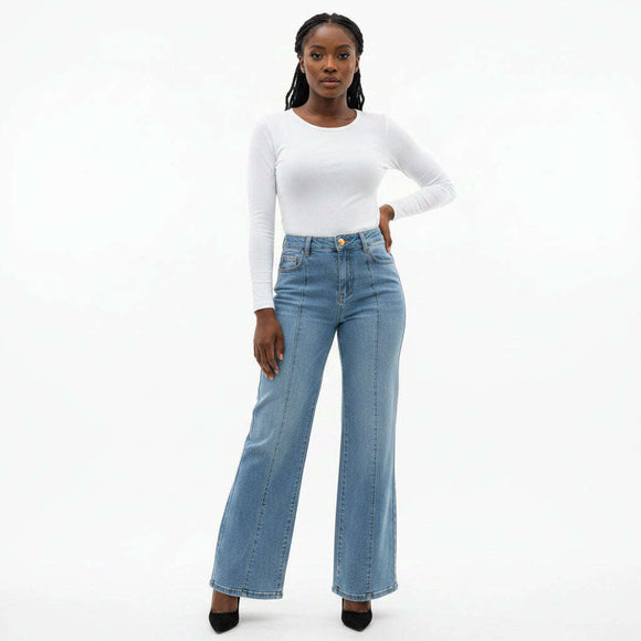 Flared Jeans Pale Blue Nawao.com