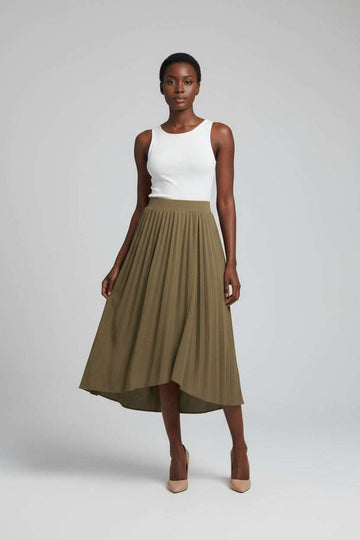 Flared Knit Skirt Brown Nawao.com